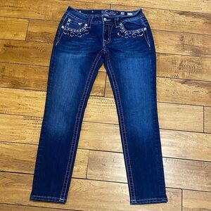 Miss Me signature ankle Skinny Jeans with Embellishments